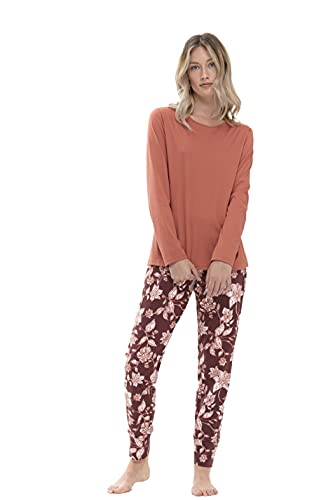 Mey Night Serie Edda Damen Schlafanzüge lang Love Rouge XL(44)