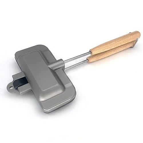 Double Sided Sandwich Maker, Non Stick Hot Dog Toaster Baking Pan Frying Pan with Removable Handle for Breakfast Pancakes Toast Omelets