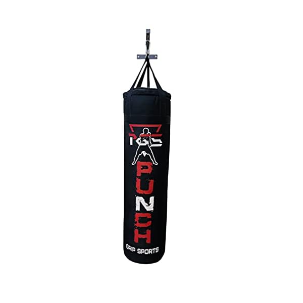 Generic PGS Punching Bag Heavy Home Gym Exercise Equipment for Muay Thai MMA Boxing Training Fitness Workout Kickboxing for Hanging Stand – Unfilled (Full Black, 4FT)