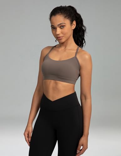 Image of Colorfulkoala Women's Dreamlux Y Back Sports Bra Low Impact Padded Workout Top with Built in Bra A-C Cups