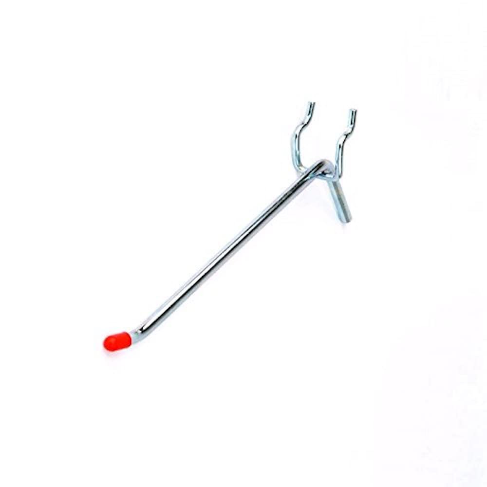 Merriway Bright Zinc Plated Bh04847 (24 Pcs) Single Pegboard Hooks Bzp 150Mm To Fit 19Mm Pegboard - Pack Of 24 Pieces