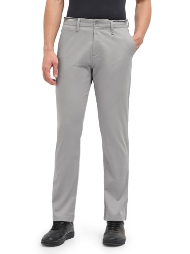 Image of Men's Grey Cotton Straight Fit Casual Trouser