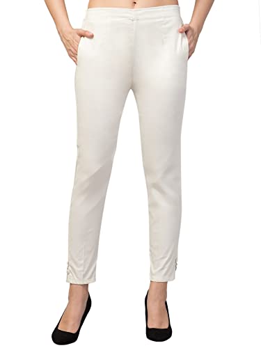 Image of Qute Women's Regular Fit Cotton Blend Casual Trousers (Pack of 1)