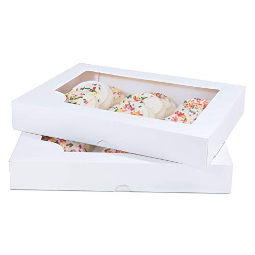 Cookie Cake Shoppe White Gift Boxes with Clear Window (12-Pack) Paper DIY Craft