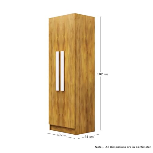 Image of Bniture Wooden Almirah for Clothes, Door for Bedroom, 2 Door Wardrobe with 4 Shelves Huge Storage Space (46D x 60W x 182H CM) | 3 Year Warranty (Giant Wood)