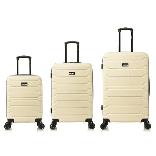 Image of InUSA TREND 3-Piece Hardside Spinner Luggage Set 20 /24 /28in Durable Sand