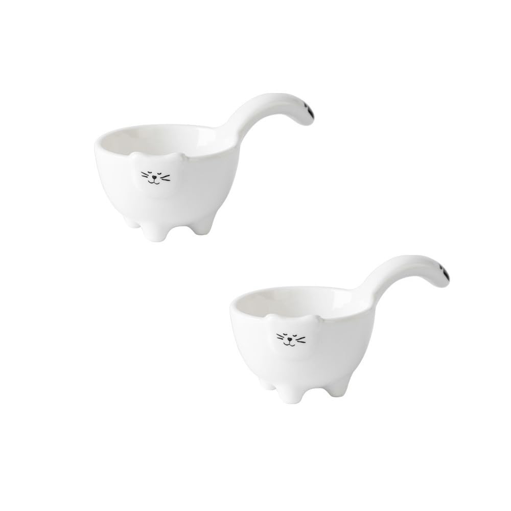 Cartoon Ceramic Small Plates Household Dip Seasoning Cute Animal-Shaped Sauce Special Ice Cream Bowls (Cat tail)