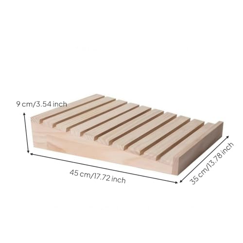 Bandeja panadería rectangular ventilada con listones expositores de madera natural 5