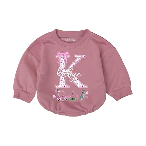 Custom Name Little Caddy Golf Newborn Baby Girls Outfit - Personalized New To The Club Golfer Golfing Toddler Shirt