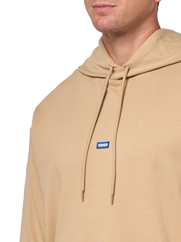 HUGO Men's Twill French Terry Logo Patch Hooded Sweatshirt3