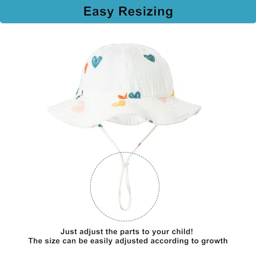Baby Toddler Sun Bucket Hats - Summer Protection Beach Hat Cotton Linen Baby Hat4