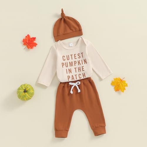 SAYOO My First Halloween Baby Boy Girl Outfits Newborn Cutest Pumpkin Ghost Bodysuit Romper Legging Pants 3Pcs Fall Clothes2