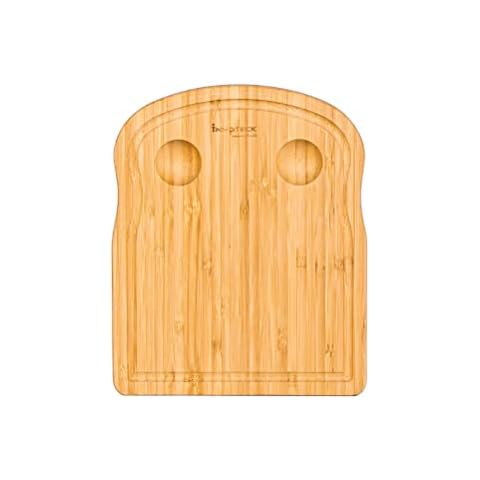 Novel Solutions DS-5948 Bread Shape Bamboo Breakfast Serving Tray with Egg Holders Cover