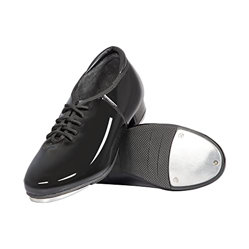 Image of Linodes PU Leather Lace Up Tap Shoe Unisex Dance Shoes for Women and Men
