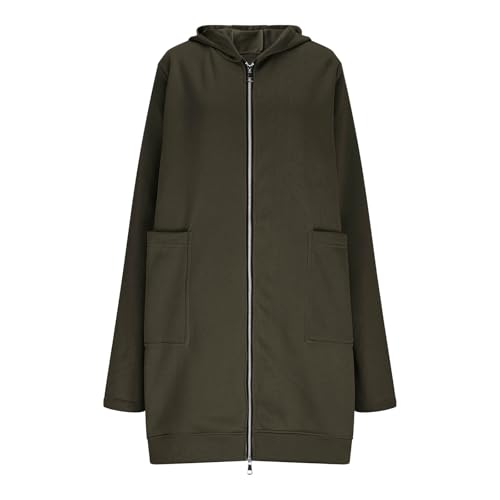 Long Hoodies for Women Zip Up Double Zipper Fleece Jacket Fall Hooded Tunic Sweatshirts Warm Winter Coat with Pockets4