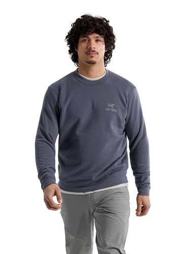 Arc'teryx Emblem Fleece Crew Men's | Comfortable Pullover in An Organic Cotton Blend | Dark Stratus
