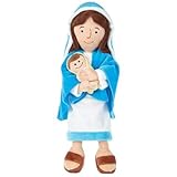 O.E. Ojis Ecart 12.75' Mother Mary Holding Baby Jesus Stuffed Doll