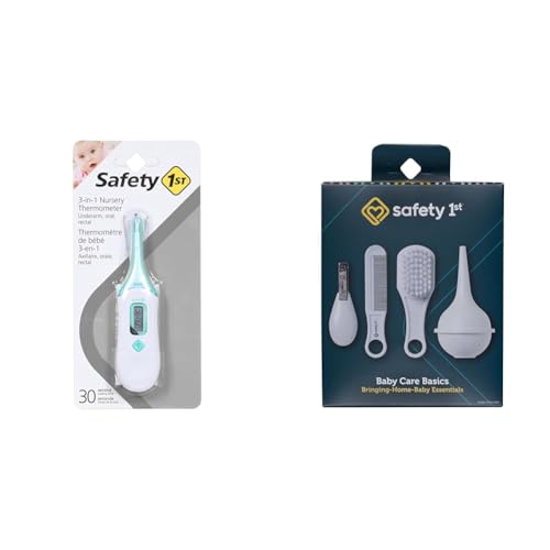 Image of Safety 1st 3-in-1 Nursery Thermometer, Analog Bundle with Baby Care Basics