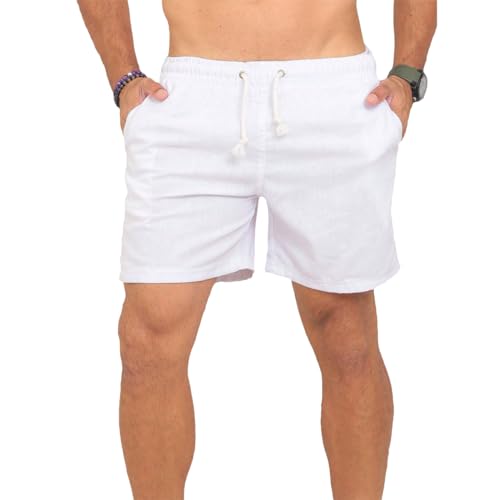 Short em Linho Masculino Bermudinha Mauricinho Moda Praia Curto P...