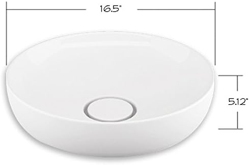 Transolid TL-1630-01 Abigail Vitreous China Above Counter Round Bathroom Sink, 16.5" L x16.5" W x5.125" H, White