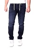 Reslad Jeans Herren Slim Fit - Sweathose in Jeansoptik l Stretch Denim Sweatjeans Männer Jeanshosen l Herrenjeans Hose RS-2088 Dunkelblau W38 / L32