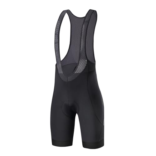 Santic Salopette Ciclismo Uomo Estivo Pantaloncini Ciclismo Uomo Imbottiti MTB Salopette Bici Shorts Bici Nero EU XL