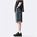 QJK Streetwear Baggy Summer Jorts Y2K Shorts Vintage Acid Wash Jean Shorts Fashion Jorts (Vintage Dark Denim,M,Medium)