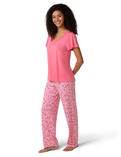 Image of HUE Women's Spring Pajama Separates Soft Whimsical Print Pjs with Flowers, Animals, Garden Themed Pjs, Cocktails