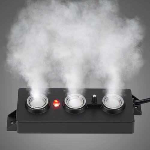 FITNATE Nebler Ultraschall Vernebler 3 Kopf mit schwebender, 7-Farbiger LED und 1500 ml/h Leistung für Teich-Halloween-Landschaft
