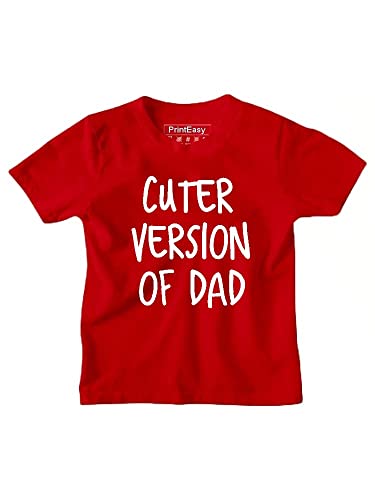 Image of PrintEasy� Cuter Version of Dad Cotton Round Neck Half Sleeves Unisex T-Shirt for Boys & Girls