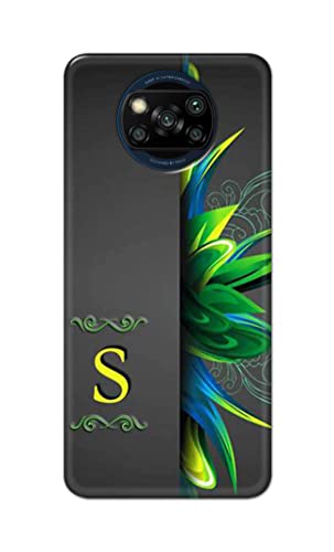 Image of Name II Initial II Letter Alphabet S Hard Back Case Cover for Poco X3 Back Cover -(J5) VNS2222