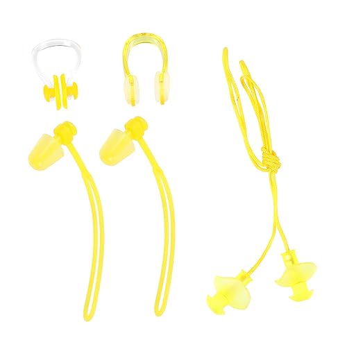 NAMOARLY 4pc Unisex Swim Earplugs and Nose Clip Set Water Protection for Adults Boys and Girls Ear Wraps for Swimming
