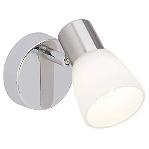 BRILLIANT lampe Janna LED spot mural fer/chrome/blanc | 1x LED-Z45, E14, 4 ampoules LED à DEL incluses, (450lm, 2700K) | Échelle A ++ à E | Économique et durable grâce à l’utilisation de LED