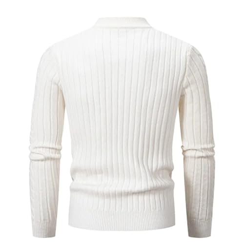 Men's Winter Mock Neck Knitted Sweater Solid Color Slim Fit Warm Knit Pullovers2
