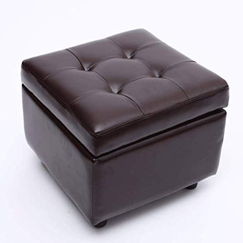 HEWEI Große Kunstleder Aufbewahrungswürfel Spielzeugkiste Gepolsterter Fußhocker Einsitz Sofa Ban