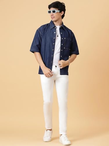Image of KOTTY Men's Textured Casual Shirt - Long Sleeve||Button-Down Collar||Classic Fit