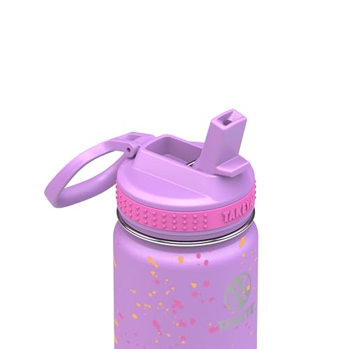 Image of Takeya 22 oz Actives Stainless Steel Water Bottle with Straw Lid - Leakproof, Double-Wall Insulated, Keeps Drinks Cold 24 hrs /Hot 12 hrs, BPA-Free, Powder-Coated, Gym & Travel, Purple Love