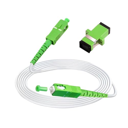 LuojinLuoda SC/APC to SC/APC Fiber Optic Internet Cable, Armored Single Mode Patch Cable - Fiber Optical Cable Jumper Optical Patch Cord SIM-PLEX 9/125um OS1 OS2 Compatible,LS-ZH (1M)