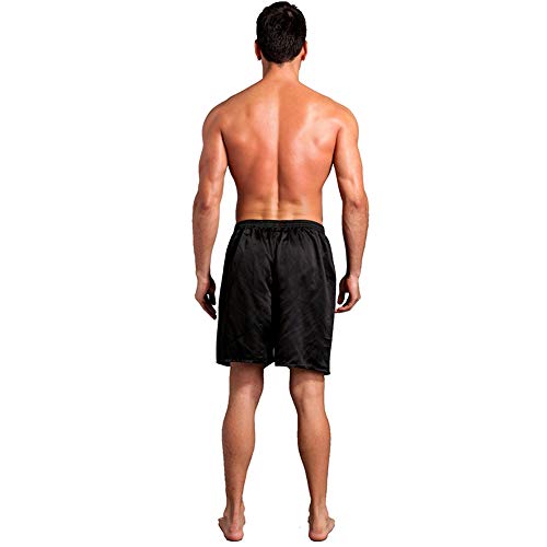 Men's Satin Boxers Shorts Satin Pajama Bottom Shorts Travel Underwear Silk Boxers Red Black Grey3