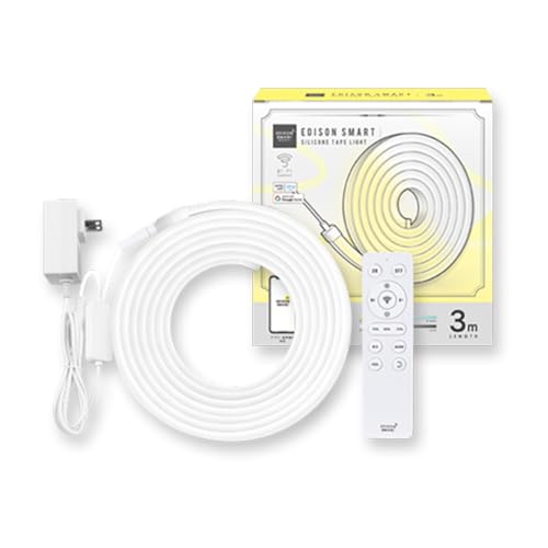 �G�W�\���X�}�[�g LED�e�[�v���C�g (3m) �V���R���`���[�u �R���Z���g�� Wi-Fi �X�}�[�g�d�� COB ���� ���F Alexa Google Home�Ή� �ԐڏƖ� �J�b�g�\ DIY �I�� �C���e���A���C�g
