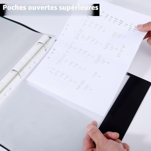 Classeur A4 à Anneaux avec 60 Pochettes Perforées et 10 Intercalaires – vue 3