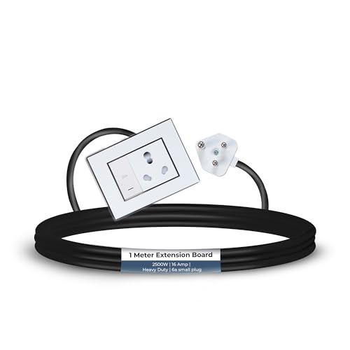 Image of Extension Board Heavy Duty Multi Socket 15A /16A /20A (2500 Watts 6A Small Plug and 20A Switch, 1 Meter)