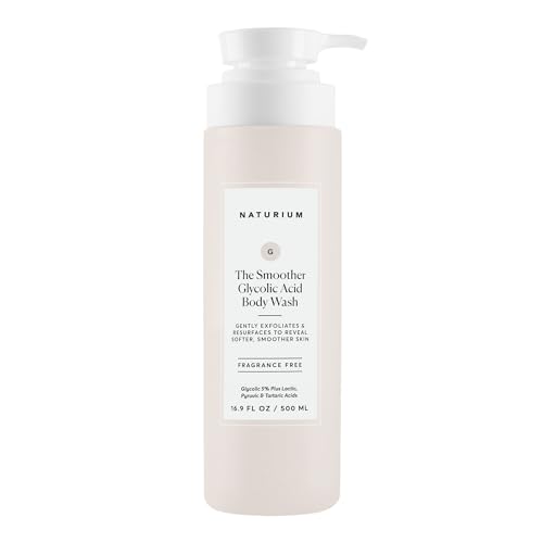 Naturium The Smoother Glycolic Acid Exfoliating Body Wash, Soft & Smoothing Cleanser, 16.9 oz