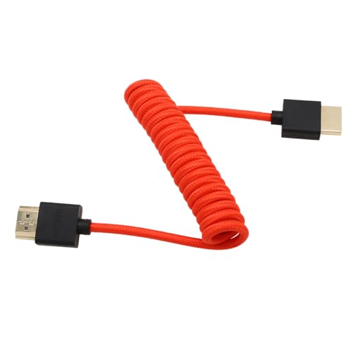 Image of HDMI 4K 120p 8K Cable Braided Coiled for Ninja V SmallHD Blackmagic Monitor Sony A7RV A7m4 FX9 Canon C400 C70 C500II Lumix S1H Nikon Z9 Camera Type A HDMI 2.1