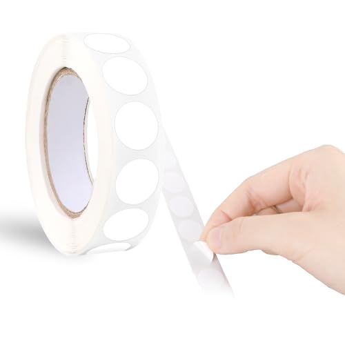 cobee 0.5 Inch Round Dot Stickers - 1000 Pcs Write-on Writable Circle Stickers for Classroom and Office (White)