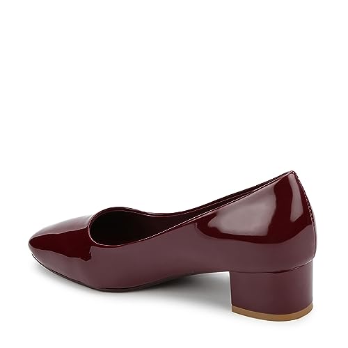 Image of Marc Loire Women Square Toe Solid Block Heel Pumps for Office, Party and Formal Wear