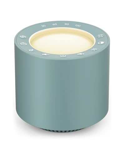 Image of Sleep Sound Machine: Red Light Therapy White Noise Sound Machine with 38 Soothing Sounds & Calming Womb Soother, Memory Function, Dimmable Nursery Night Light with Timer for Baby Adult Gift (Slate)