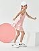 Girls' Exercise Tennis Dress with Built-in Shorts Golf Workout Athletic Dresses Pockets(2XL, Pink)