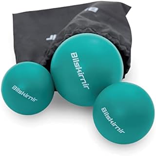 Massage Ball Set for deep Tissue Release ,Trigger Point Therapy & Myofascial Release,Muscle Knots Pain Relief -Set of 3- Large Massage Ball with Two Soft Therapy Lacrosse Massage Balls