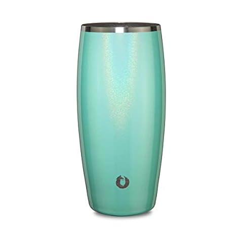 Snowfox Premium Vacuum Insulated Stainless Steel Beer Glass With Lid, Home Bar Accessories, Elegant Bartending, Lightweight Pint Glasses, Sleek Drinkware, Frosty Beverages Stay Cold, 18oz, Mint Cover